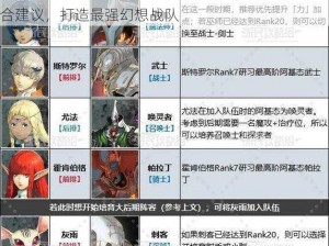 宿命回响幻想队阵容搭配攻略：策略解析与角色组合建议，打造最强幻想战队