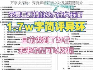 万字决探秘：深度解析好玩之处及其独特简介