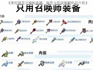 《泰拉瑞亚之神秘武器：粘性土的详细解析与介绍》