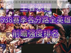 王者荣耀11月22日大版本更新前瞻：铭文系统全面改版，李信强势上线引领新风潮