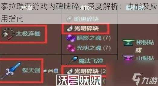 泰拉瑞亚游戏内碑牌碎片深度解析：功能及应用指南