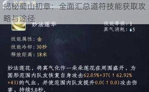 揭秘蜀山初章：全面汇总道符技能获取攻略与途径